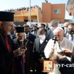 غبطة أبينا البطريرك يستقبل قداسة البابا فرنسيس في بلدة قره قوش السريانية (بغديده)، العراق